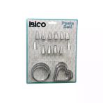 20PCS Pasta Süsleme Uç Seti= 12-Metal Kurabiye Kalıp Metal=3-Kalp - 3-Yuvarlak 2-Uç Tutucu Pls.adaptör