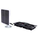 20W Güneş Paneli Çift Egzoz Fan Kiti, Tavuk Kümesleri Için Yüksek Verimliliği Güneş Enerjili Fan Seralar Evcil Evler,