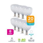 20W Kristal Tasarruflu E27 Beyaz Işık Torch Led Ampul 8 Adet