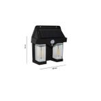 20W Sensörlü Solar Aplik 3200K (Sarı Işık) - Siyah