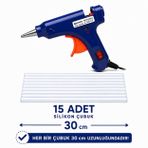20W Sıcak Silikon Tabancası, Hızlı Isınan, Hobi ve Tamirat için, El Sanatları, DIY Projeleri, 15 Adet Silikon Çubuk Dahil