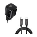 20W Usb-C Mini Pd Hızlı Şarj Cihazı Güç Adaptörü ve 1 Metre Hızlı Şarj ve Data Kablosu L23 - Tct-01 - 001-Renkli