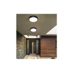 20W Yuvarlak Siyah LED Nemli Yer Armatürü – IP65 Su ve Toz Geçirmez, 6500K Beyaz Işık, 2000 Lümen, 22,2 cm x 7,6 Cm, Iç ve Dış Mekan Banyo Bahçe Balkon Tavan Duvar Aydınlatma Lambası - standart