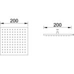 20X20 cm Paslanmaz Kare Ultra İnce Tepe Duş Başlığı Inox Modern Tasarım ve Kolay Montaj - 20 x 20 cm