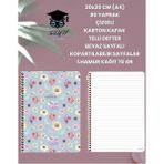 20X30 cm (A4) 80 Yaprak Çizgili Karton Kapak Telli Defter Beyaz Sayfalı Kopartılabilir Sayfalar