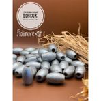 20X30 mm Oval Ahşap Boncuk (13 Adet) Makrome Çanta Tasarım Tahta Boncuk Delik Çapı 7 mm - Gümüş Gri