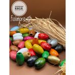 20X30 mm Oval Ahşap Boncuk (13 Adet) Makrome Çanta Tasarım Tahta Boncuk Delik Çapı 7 mm - Karışık Renk