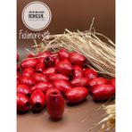 20X30 mm Oval Ahşap Boncuk (13 Adet) Makrome Çanta Tasarım Tahta Boncuk Delik Çapı 7 mm - Kırmızı