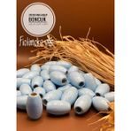 20X30 mm Oval Ahşap Boncuk (13 Adet) Makrome Çanta Tasarım Tahta Boncuk Delik Çapı 7 mm - Mavi