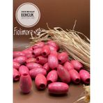20X30 mm Oval Ahşap Boncuk (13 Adet) Makrome Çanta Tasarım Tahta Boncuk Delik Çapı 7 mm - Pembe