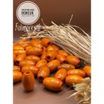 20X30 mm Oval Ahşap Boncuk (13 Adet) Makrome Çanta Tasarım Tahta Boncuk Delik Çapı 7 mm - Turuncu
