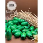 20X30 mm Oval Ahşap Boncuk (13 Adet) Makrome Çanta Tasarım Tahta Boncuk Delik Çapı 7 mm - Yeşil
