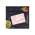20X30cm - Pembe Mermer Görünümlü - Cam Kesme Tahtası