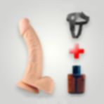 21.5 cm Realistik Vantuzlu Belden Bağlamalı Anal Vajinal Dildo Penis