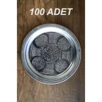 21 cm - Otantik Desenli Krom Çelik Meze ve Servis Tabağı - 100 Adet