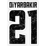 21 DİYARBAKIR Sticker Yapıştırma Oto Etiket 17cm