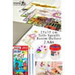 21 Renk Fatih Sulu Boya 25X35 cm Telli Spralli Resim Defteri Resim Paleti Resim Fırçası Temizleme Kabı Suluboya Okul - Çok Renkli - Standart - 25x35cm