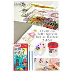 21 Renk Fatih Sulu Boya 35X50 Cm Telli Spralli Resim Defteri Resim Paleti Resim Fırçası Temizleme Kabı Suluboya Okul