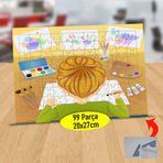 21 Resim Yapan Yetenekli Çocuk 99 Parça Puzzle Yapboz Tablo