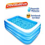 210X135X60cm Şişme Havuz 3 Katmanlı Yüzme Havuzları Aile ve çocuklar için Tatil Şişme Havuzu