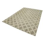 210x313 cm Kareli Kilim Bej Kareli Yün El Dokuma Modern Geometrik Etnik Eskitme Desenli Boho Oturma Odası Salon Yolluk Koridor Mutfak Halısı