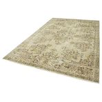 210x315 cm Vintage Bej Vintage Yün El Dokuma Modern Geometrik Etnik Eskitme Desenli Boho Oturma Odası Salon Yolluk Koridor Mutfak Halısı