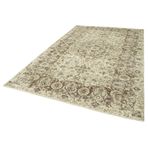 210x329 cm Vintage Bej Vintage Yün El Dokuma Modern Geometrik Etnik Eskitme Desenli Boho Oturma Odası Salon Yolluk Koridor Mutfak Halısı