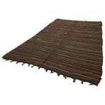 210x341 cm Çizgili Kilim Kahverengi Çizgili Yün El Dokuma Modern Geometrik Etnik Eskitme Desenli Boho Oturma Odası Salon Yolluk Koridor Mutfak Halısı