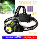 212 Farissu Alaska Profesyonel 30W Lazer LED Şarjlı Kafa Lambası | 1 Km Menzil | Zoom + Powerbank Özellikli - 1 adet - 0 - Siyah