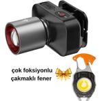 212 Farissu Gold Kama GK801 LED Kafa Feneri - 50W Cree Led, Şarjlı ve Su Geçirmez - 40 W - Siyah