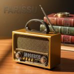 212 Farissu RT-675 Retro Tasarımlı Dünya Alıcısı Fm/am/sw 3 Bant Radyo, Bluetooth Hoparlör, Usb/tf Mp3