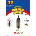 212 Toyzz 212TOYZZ 3D Boyanabilir Ahşap Galata Kulesi Maketi - Çocuklar Için Eğitici Oyuncak - Naturel Ahşap