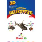 212 Toyzz 212TOYZZ 3D Boyanabilir Ahşap Helikopter Maketi - Çocuklar Için Eğitici Oyuncak - Naturel Ahşap