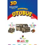 212 Toyzz 212TOYZZ 3D Boyanabilir Ahşap Otobüs Maketi - Çocuklar Için Eğitici Oyuncak - Naturel Ahşap