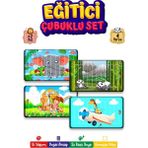 212 Toyzz Eğitici Öğretici Geliştirici Çok Renkli 10 Parça Ahşap Çubuklu Yap Boz 4lü Puzzle Mega Set