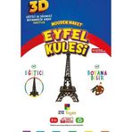 212Toyzz 3D Boyanabilir Ahşap Eyfel Kulesi Maketi - Çocuklar İçin Eğitici Oyuncak