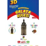 212Toyzz 3D Boyanabilir Ahşap Galata Kulesi Maketi - Çocuklar İçin Eğitici Oyuncak