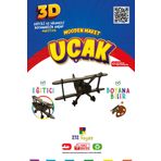 212Toyzz 3D Boyanabilir Ahşap Savaş Uçağı Maketi - Çocuklar İçin Eğitici Oyuncak