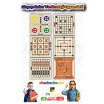 212Toyzz Ahşap Zeka Ve Strateji Oyun Seti 6 Ad Reversi-Kızma Birader-Dama-Tic Toc Toe-Koridor Oyunu