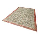 213x310 cm Vintage Yeşil Vintage Yün El Dokuma Modern Geometrik Etnik Eskitme Desenli Boho Oturma Odası Salon Yolluk Koridor Mutfak Halısı