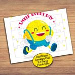 2148052672 Gülümseyen Mutlu Koşan Emoji 24 Parça Çocuklara Özel Yapboz Tablo