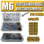 215 Parça M6 YSB (Yıldız Silindir Başlı) Vida/Civata Somun Pul