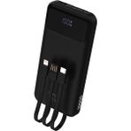 22.5W Hızlı Şarjlı LCD Göstergeli Dahili Kablolu Powerbank - Siyah