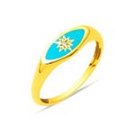 22 Ayar Altın Turkuaz Mineli Kuzey Yıldızı Yüzük