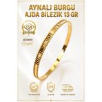 22 Ayar Tse Belgeli (13 Gram) Aynalı Burgu Ajda Bilezik Gold Altın Bilezik Düğün Nişan - 6,2