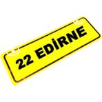 22 EDİRNE Yazılı Sarı Dekor Plaka Sök Tak Pratik yeni nesil
