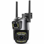 2+2 MP HD 4K IP Türkçe WiFi Güvenlik Kamerası, Dış Mekan Hareket Takipli Gece Görüşlü IP66 Suya Dayanıklı Kablosuz Bağlantılı Çift Yönlü Sesli İnsan Algılama Sensörlü Ev İşyeri İçin Kamera Sistemi