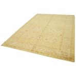 220x314 cm Tebriz Sarı Klasik Yün El Dokuma Modern Geometrik Etnik Eskitme Desenli Boho Oturma Odası Salon Yolluk Koridor Mutfak Halısı
