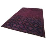 220x355 cm Geometrik Kilim Mor Geometrik Yün El Dokuma Modern Geometrik Etnik Eskitme Desenli Boho Oturma Odası Salon Yolluk Koridor Mutfak Halısı