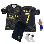 22/23 Sezon Mbappe Psg Gold-Siyah Çocuk Forma Takımı (siyah, 7-8 yaş)